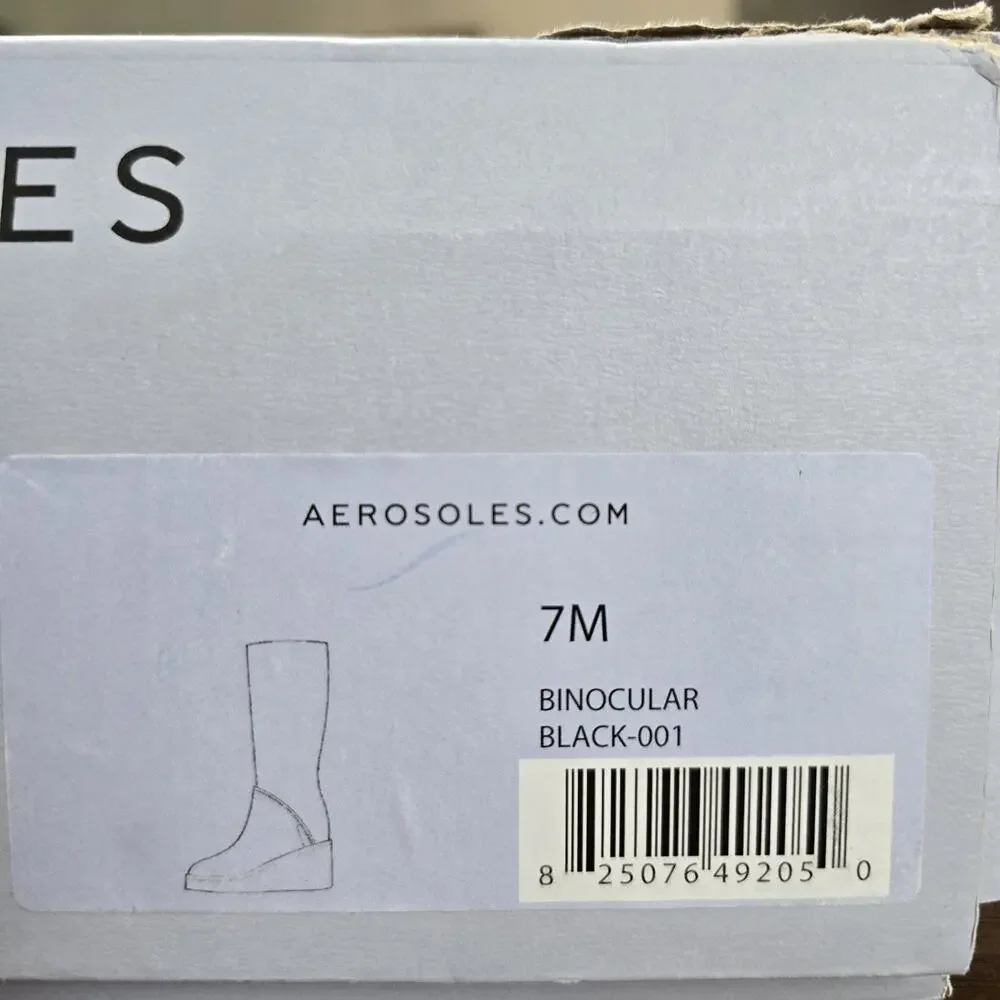 Aerosoles‎ Binocular Knee High Boots Size 7M Black Wedge Heel Women's NEW